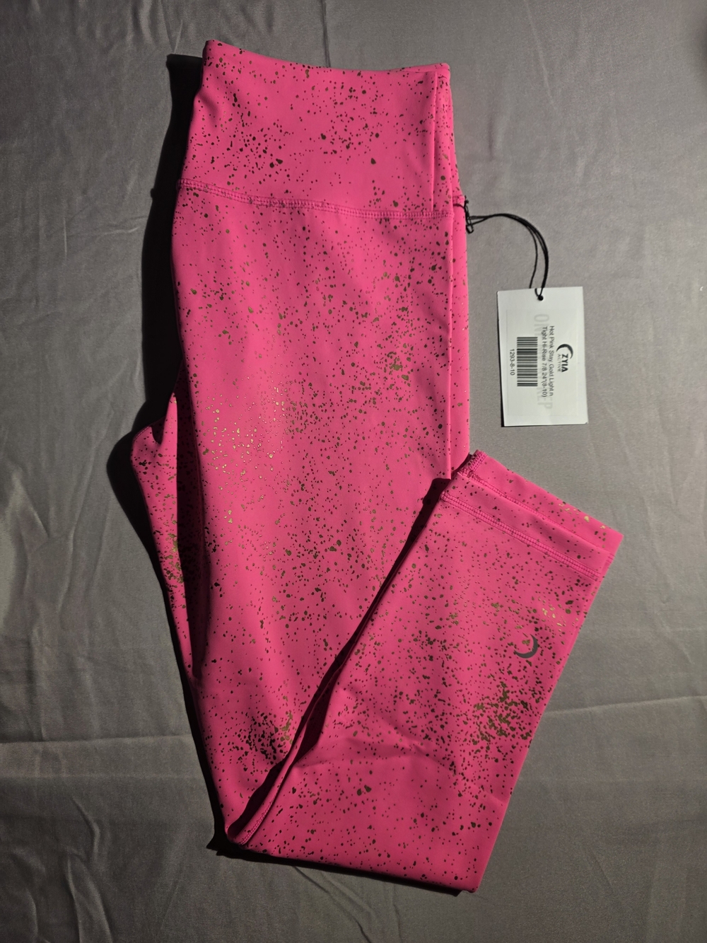 Athletic High-Waist Leggings - Pink with Metallic Speckle - 8/10 24" Inseam